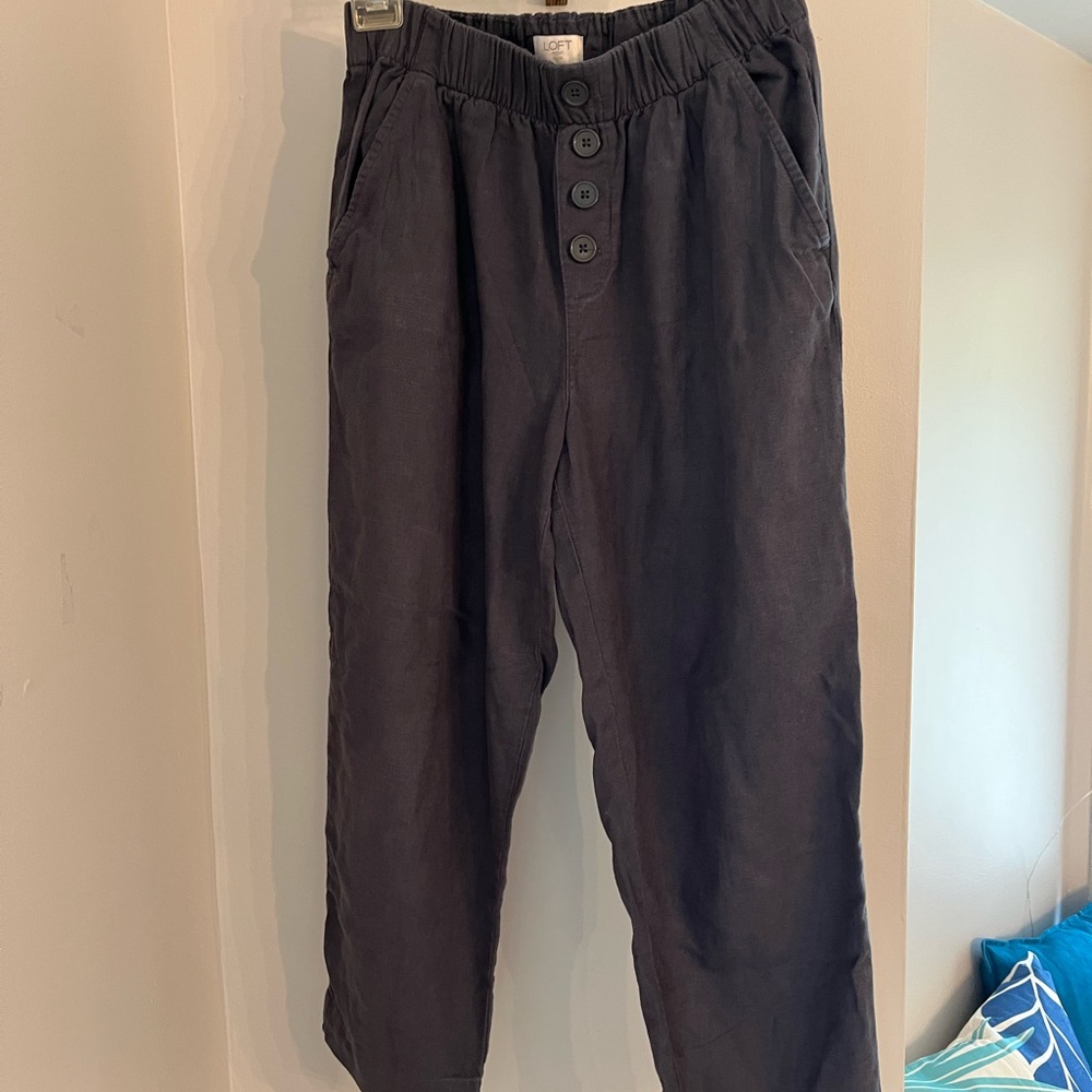 LOFT Black Chinos Straight-Leg Pants